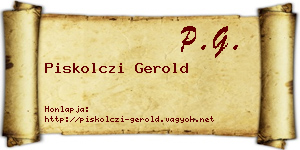 Piskolczi Gerold névjegykártya